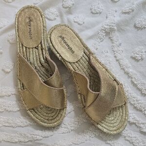 Jeffrey Campbell Gold Mules with Metallic Finish
